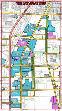 the las vegas strip is shown in this map