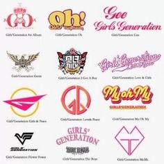 the logos for girls'generation are shown here