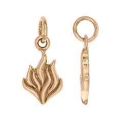 This bronze charm features a flame design. The charm is ideal as a drop for a pair of earrings, as an attachment for a bracelet or as one element in a themed design. This charm includes a closed ring. Gold Charms Jewelry In Copper, Gold Charm Jewelry In Copper, Flame Design, A Bracelet, Charms, Bracelet, Ring, Design