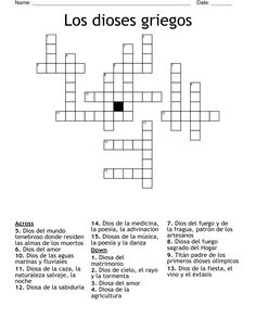 a crossword puzzle with the words los disses griegos