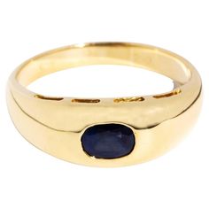 Forged in 9 carat gold, The Nadya Ring is crafted with restraint to allow the deep blue sapphire to shine. Sometimes the simplest of design is the most audacious. The Nadya Ring Gem Details The deep blue oval sapphire is estimated to weigh 0.66 carats. Ring Size Q 1/2 (Australia and UK sizing) or 8 1/2 (US and Canada) The Nadya Ring can be resized prior to shipping upon request. Resizing is complimentary up or down four sizes or please message us for a quote if more sizes are needed. Condition Vintage. Circa 1990s Great to Know The Nadya Ring belongs to our treasure trove of strongly sustainable, ethical, environmentally friendly, and conflict-free jewellery. She lives in our carefully curated collection of one of a kind vintage jewellery pieces. A vintage piece of jewellery has many stori Ring Ideas, Jewelry Rings Engagement, To Shine, The Deep, Vintage Jewellery, Free Jewelry, Deep Blue, Ring Verlobung, Sapphire Ring