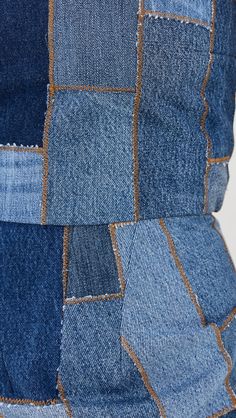 A.W.A.K.E. MODE Upcycled Denim Dress with Back Gathering | Shopbop Mode Dress, Denim Ideas, Upcycled Denim, Patchwork Patterns, Dress Backs, Stretch Denim, Denim Dress, Blue Dresses, Blue Denim