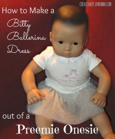 the doll is wearing a white shirt and skirt