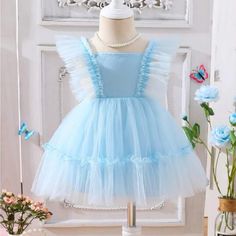 Light Blue Colored Ruffle Dress. Never Used, Still In Packaging. Will Negotiate. Just Want To Clear Out Sleeveless Blue Tutu Dress For Dress-up, Summer Princess Ruffle Dress, Princess Style Ruffle Dress For Summer, Summer Princess Dress With Ruffles For Dress-up, Light Blue Tutu Dress For Spring Baptism, Light Blue Tutu Dress For Summer Dress-up, Blue Ruffled Tutu Dress For Dress-up, Spring Princess Dress With Ruffles For First Birthday, Blue Ruffled Tutu Dress For Spring