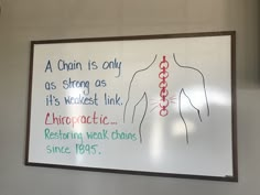 Chiropractic Fun Facts, Chiropractor Board Ideas, Chiropractic Board Ideas, Chiropractic Whiteboard Ideas, Chiropractic Jokes, Spring Chiropractic