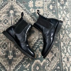 Bought On Depop As Almost New And Never Worn By Me! Black Flora Chelsea Boots From Doc/Dr Martens. Super Cute But I Prefer My Blunds. In Great Condition With The Slightest Bit Of Toe Creasing From The Previous Owner. I Would Say These Run A Bit Large, Tagged Size 9 But For More Like A 10. Offers Are Welcome Black Fitted Chelsea Boots With Round Toe, Classic Black Chelsea Boots With Closed Toe, Classic Black Slip-on Chelsea Boots, Casual Chelsea Boots With Round Toe And Fitted Fit, Vintage Black Workwear Boots, Casual Fitted Chelsea Boots Ankle-high, Casual Fitted Ankle-high Chelsea Boots, Vintage Black Chelsea Boots With Round Toe, Classic Black Ankle-high Chelsea Boots