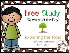 a tree study question for the day with an image of a boy standing next to a tree