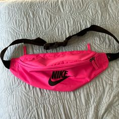 Brand New Nike Fanny Pack. Adjustable Has Zipper Netting Pocket Inside . Double Zipper Pocket In Front Of Bag. Plus Double Zipper Pocket In Back. This Pocket In Back Is Not Connected To Front Pocket. Bag Is 15” Across. Nike Pink Bag For Daily Use, Trendy Nike Travel Bag, Nike Sporty Pink Bag, Sporty Pink Nike Bag, Nike Casual Bag With Adjustable Strap, Casual Nike Bag With Adjustable Strap, Nike Bags, Cute Purse, Cute Purses