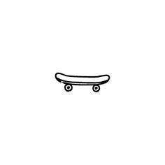 a black and white drawing of a skateboard