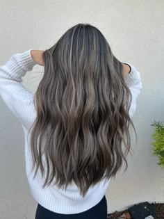 Brown Hair With All Over Highlights, Medium Brown With Ash Highlights, Darker Ash Brown Hair, Dark Brown Hair With Smoky Highlights, Ashy Blonde Balayage Hair, Black Hair With Beige Highlights, Ashy Dark Blonde Hair Balayage, Subtle Ashy Balayage Brunette, Partial Highlights Asian Hair