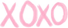 the word xoxo written in pink ink