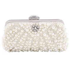 Handmade pearl clutch, perfect for any Special Occasions, such as chilly wedding day I Christmas Show I Vintage wedding shoot I Formal Evenings and more. It's a perfect gift for yourself and her.  This beautiful clutch is a perfect match with our stunning pearl wedding shoes(go to our shop to have a look if you still have not met them yet), classic will never out of fashion. All pearls are added by our handcraft one by one with love and care.  --Measurements:25cm*13cm*4-7cm --Color: Creamy white Pearl Clutch Bag, Pearl Wedding Shoes, Pearl Clutch, Beaded Evening Bags, Wedding Purse, Party Clutch, Wedding Clutch, Bridal Clutch, Pearl Bag