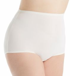 High waist panty provides total coverage with amazing softness and a second-skin fit. Sewn-on elastic on outside of waist for fit and comfort. Silky soft matte finish microfiber body with exceptional stretch. Seamless rear. Leg openings have sewn-on elastic around outside for fit and comfort. High rise. Full rear coverage. Sewn-in cotton crotch liner for soft comfort. Shadowline Women's Plus Size Spandex Classics Brief Panty in Beige | Size 3XL | HerRoom.com Elegant White Full Coverage Bottoms, Elegant Full-length White Bottoms, Classic White Brief Bottoms, Elegant Shaping Bottoms For Daywear, Elegant High-cut Leg Bottoms For Daywear, Fitted Cream Brief Bottoms, Feminine Bottoms For Daywear, Elegant High-cut Leg Bottoms In Solid Color, Classic White Full Coverage Bottoms