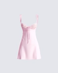 Our MABEL dress, now in pink for all our barbies 💅 Complete with a satin bow front detail, an A-line style, and lace overlays at bust cups - this dress is really all you need for all your doll activities 💗 Pink Feminine Mini Dress With Corset Back, Pink Bow Mini Dress For Wedding, Pink Corset Back Mini Dress For Wedding, Pink Mini Dress With Bow For Wedding, Pink Mini Dress With Corset Back For Wedding, Pink Satin Mini Dress With Bow, Pink Satin Dress With Corset Back, Pink Wedding Mini Dress With Corset Back, Elegant Pink Mini Dress With Boned Bodice