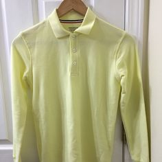 -Nwot -Boy’s Size 12 -Long Sleeve Polo Tee -Yellow -French Toast Brand #D2 Boys Polo Long Sleeve Yellow Dressy Tee Yellow Fitted School Top, Yellow Fitted Tops For School, Yellow Cotton Top For School, Yellow French, Polo Long Sleeve, Polo Tees, Long Sleeve Polo, Kids Shirts, French Toast