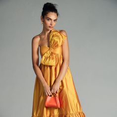 Chic Festive Dresses For Gala, Summer Silk Dresses For Fashion Events, Designer Summer Dresses For Gala, Designer Summer Dresses For Galas, Silk Dresses For Summer Fashion Events, Designer Summer Gala Dress, Chic Festive Satin Dress, Luxury Spring Dresses For Fashion Events, Festive Luxury Silk Dress