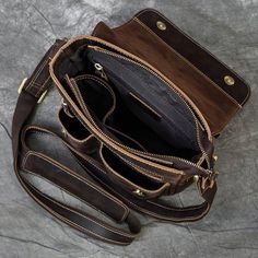 This vintage leather messenger shoulder bag is of plenty capacity design, most of your belongings can be loaded. Suitable size fit your daily use, perfect for outdoor activities, travel, working, dating, walk the dog and so on.     The whole handmade leather shoulder bag is made of imported top layer cowhide leather, which is durable and luxurious.Inside the bag uses high-grade polyester-cotton lining, which does not change color and does not fade when used, is soft and breathable.     ITEM FEATURES  - 2 x Front Slot Pockets 
- 1 x Front Zipper Pocket 
- 1 x Main Compartment 
- 2 x Slot Pockets 
- 1 x Back Zipper Pocket 
- Genuine Leather & Durable 
- Adjustable Shoulder Strap 
- Fit IPAD(9.7") 
 
 FREE SHIPPING & 10% OFF YOUR FIRST ORDER   
🖐️Handmade 
🎁FREE GIFT: crazy horse leather c Handmade Leather Shoulder Bag, Shoulder Bag For Men, Ipad 9, Bags For Men, Leather Coin Purse, Men Vintage, Crazy Horse, Leather Messenger, Vintage Bags