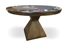 a poker table that is made out of wood