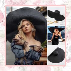 Unique Styles Boutique - Extra Large, Black, Floppy Hat Oversized. Great For Pool Parties Beach Summer Head Shade Cover. Very Boho Chic Guess Bebe Betsy Johnson, H&M Urban Outfitters Jessica Simpson Express Reformation Express Trendy Classy Elegant Fashion Style. Chic Hats For Pool And Beach Season, Black Bucket Straw Hat For Beach Season, Chic Beach Season Hats For Pool, Chic Beach Season Hats, Black Bucket Sun Hat For Beach Season, Black Summer Hats For Day Out, Black Bucket Hat For Beach Season, Black Fedora Hats For Beach Season, Black Fedora For Beach Season