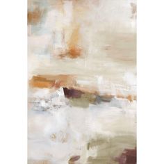 an abstract painting with white and brown colors