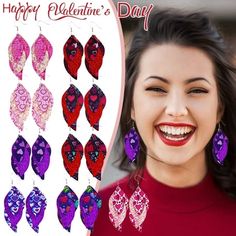 9Pcs Women Girls Faux Leather Valentine's Day Party S-Shaped Print Earrings Selling point: The leather earrings set including 9 Semi-reflective Christmas drop earrings in different designs, these uniquelyly treated leather earrings have a shimmering effect when in the light, It's for your festival or family party. The long dangle earrings are 8.3cm"(length),3.3cm"(width), soft faux leather, stainless steel fish hook, lead- and nickel-, and lightweight, feeling even you wear these dangle earrings Beautiful Beaded Jewelry, Valentine's Day Party, Cool Gifts For Women, Family Party, Long Dangle Earrings, Wire Crafts, Valentines Day Party, Mexican Art, Day Party