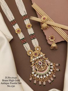 Description :- Temple Gold Plated Jewellery Set /South Indian Necklace / Choker Necklace / Choker Set/ Bollywood Jewelry/ Indian Jewelry/ Temple Jewelry Gift yourself a royal look with this perfectly crafted kundan necklace set from Manalisstudio. Crafted with high quality kundan stones and pearls, it is impressive in design. The green enamel artwork adds perfect texture to the design. Perfect for weddings and festivities, this antique necklace set should be put on with your favorite sari or leh Luxury Temple Jewelry For Wedding And Ceremonial Occasions, Luxury Festive Temple Necklace With Stone Work, South Indian Necklace, Indian Gold Necklace Designs, Antique Necklace Set, Kundan Necklace Set, Gold Necklace Indian, Gold Plated Jewellery, Temple Jewelry