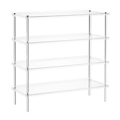 three tiered shelf with clear shelves on each side