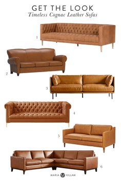 leather sofas and loveseats are all different colors