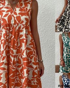 Bormay - Elegantly Designed Botanical-Inspired Dress with Stunning Floral Prints Single Piece Dress, Pineapple Clothes, Dresses Elegant, Vestido Casual, Sleeveless Mini Dress, Flowing Maxi Dress, Glamorous Evening Gowns, Comfortable Fashion, Single Piece