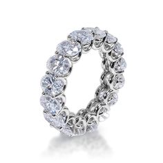 Molly 8 Carat Oval Cut Diamond Eternity Band in 14k White Gold U-Shape Shared Prong Side View Expensive Jewelry Luxury, Diamond Eternity Band, Jewelry Luxury, Expensive Jewelry, Diamond Carat, Oval Cut Diamond, Eternity Band Diamond, Diamond Eternity, Diamond Jewellery