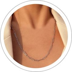 Paperclip Chain Necklace We Have 2 Kinds Of Length And 2 Colors Of This Paperclip Chain Necklace, Please Confirm The Color And Size Before You Ordering, (14 Inch Silver Paperclip Chain Necklace, 14 Inch Gold Paperclip Chain Necklace, 18 Inch Silver Paperclip Necklace And 18 Inch Gold Paperclip Necklace ) Each Necklace Has More 2inch Extender Chain To Adjust Silver Paperclip Necklace Gold Made Of High Quality Copper With Real Gold Plated And Real Silver Plated, Color Not Easily Tarnish, Lead Nick Adjustable Rose Gold Chain Link Necklace, Rose Gold Adjustable Chain Link Necklace, Rose Gold Metal Chain Necklace, Rose Gold Chain Link Necklace, Rose Gold Delicate Chain Necklace, Trendy Rose Gold Delicate Chain Necklace, Delicate Rose Gold Metal Chain Necklace, Trendy Adjustable Rose Gold Chain Necklace, Rose Gold Metal Chain Link Necklace