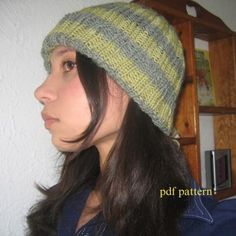 a young woman wearing a knitted hat