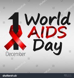 world aids day poster with red ribbon on grey background stock photo and royalty images for