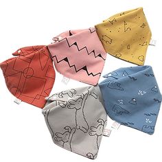 Stylish pack of 5 bandana bibs. Water resistant coating. Polyester / Cotton blend. Diy Dog Clothes, Boy Apron, Baby Boy Bibs, Boy Bib, Baby Cleaning Products, Baby Bandana Bibs, Bandana Bibs, Dribble Bibs, Baby Scarf