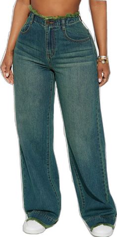 Green Cropped Leg Jeans For Fall, Green Denim Cargo Jeans For Spring, Green High-rise Flare Jeans, High Rise Green Flare Jeans, Baggy Green Wide-leg Jeans, Green Baggy Wide Leg Jeans, Baggy Green Denim Cargo Jeans, Green Baggy Wide-leg Jeans, Green Wide Leg Denim Bottoms