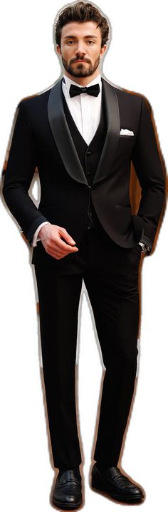 Semi-formal Three-piece Tuxedo With Lapel Collar, Single Breasted Tuxedo With Suit Collar, Slim Fit Three-piece Tuxedo Suit, Single Button Tuxedo Style Three-piece Suit, Slim Fit Tuxedo With Double Breasted Suit Collar, Slim Fit Double Breasted Tuxedo Suit, Tailored Black Tuxedo With Lapel Collar, Slim Fit Double Breasted Tuxedo With Suit Collar, Black Tuxedo Style Double Breasted Suit