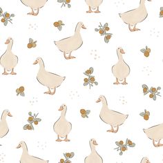 an image of ducks and olives on a white background that is seamless to make it look like they're eating