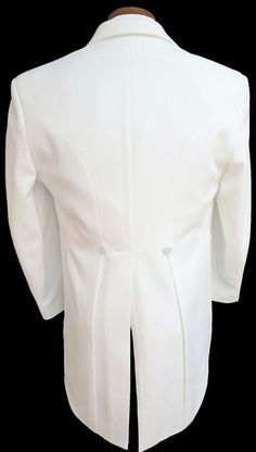 White Single Button Elegant Tuxedo, White Tailcoat, Men’s White Tuxedo Jacket, Semi-formal White Tuxedo With Suit Collar, Elegant White Single-breasted Tuxedo, Wedding Groom, African Clothing, Mardi Gras, Suit Jacket