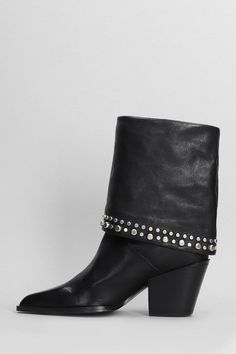 High heels Ankle boots in black leather, pointed toe, slip on, lapel, silver studs, heel 75mm, leather sole, 100% leather, Made in SpainGender: WomenMaterial: LEATHERColor: BlackMade in: ESProduct ID: 404975_28502*Import tax/duty will be calculated at checkout (If applicable) High Heel Boots Ankle, Heeled Ankle Boots, Silver Studs, Clothing And Shoes, Ankle Boots, High Heels, Black Leather, Spain, Slip On