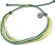 Custom Pura Vida Bracelet Green, Yellow & White | Bella Lucca Boutique Adjustable Lime Green Bracelets As Gift, Adjustable Yellow Hypoallergenic Bracelets, Green Hypoallergenic Friendship Bracelet, Green Hypoallergenic Friendship Bracelets, Hypoallergenic Green Friendship Bracelets, Personalized Adjustable Yellow Friendship Bracelets, Adjustable Hypoallergenic Green Friendship Bracelets, Personalized Green Adjustable Friendship Bracelets, Adjustable Personalized Green Friendship Bracelets