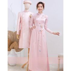 👉 7 DAY REFUND SUPPORT FOR CUSTOMERS IN VIETNAM * Still a Vietnamese girl walking down the street, how beautiful are her innovative ao dai. Selected from the best materials, the 4-piece modern ao dai will bring her the perfect experience. * With a delicate ao dai design in the flower-embroidered sleeves, a little bit of momentum with a stylized side part, this innovative ao dai can turn any girl into a beautiful lady. , young, lovely. * Ao dai in different colors such as pink and beige helps he Fitted Pink Ao Dai For Ceremony, Pink Fitted Ao Dai For Ceremony, Fitted Pink Sets For Ceremony, Ao Dai Design, Modern Ao Dai, Vietnamese Girl, Girl Walking, Walking Down The Street, Embroidered Sleeves