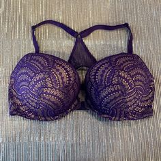 Victoria's Secret Very Sexy Razor Back Push Up Bra, Never Worn, Brand New Without Tag Purple Push-up Bra With Padded Cups, Victoria's Secret Purple Underwire Bra, Victoria's Secret Purple Bra For Party, Victoria's Secret Purple Party Bra, Stretch Purple Bra With Padded Cups, Purple Stretch Bra With Padded Cups, Victoria's Secret Purple Bra With Built-in Bra, Victoria's Secret Purple Padded Bra, Purple Underwire Bra For Night Out