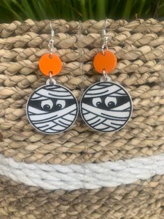 Acrylic dangle earrings with nickel free hardware. Custom Wood Signs, Halloween Earrings, Spider Web, Custom Wood, Diy Kits, Decorative Pieces, Crochet Earrings, Dangle Earrings, Unique Gifts