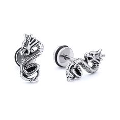 PRICES MAY VARY. Dragon Earring Material Made of 316L Steel. Earrings Weight:3.0G/PCS. Dragon earrings need to be pierced. Stud Length:6MM,Stud Thick:1.2MM. You can give it to your lover, relatives and bring them health on Valentine's day, mother's day, father's day, Christmas and Thanksgiving. Fusamk Shop Information:

Fusamk shop products for fashion and leisure venues.
Jewelry attention to maintenance,need to regularly clean up the product.
If you are dissatisfied with Fusamk's products,pleas Dragon Earring, Dragon Silhouette, Dragon Earrings, Womens Earrings Studs, Steel Earrings, Men Earrings, Shop Products, Designer Earrings, Punk Rock