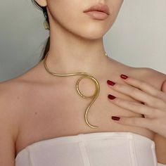 Snake Neck Necklace for 7th Anniversary Gift, Asymmetrical Collar Necklace - Etsy Surrealist Fashion, Greek Mythology Jewelry, Snake Choker, Neck Necklace, Asymmetrical Necklace, Asymmetrical Collar, Egyptian Necklace, 7th Anniversary Gifts, 7th Anniversary