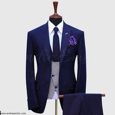 True luxury is found in clothing that is expertly honed for the man who wears it. Andre Emilio’s this Navy Blue 3 Piece Suit features pick stitch lapels with a double-breasted slim fit waistcoat. Navy Blue 3 Piece Suit, Blue 3 Piece Suit, Bespoke Suits, Double Breasted Waistcoat, Pick Stitch, Bespoke Suit, Classic Suit, Suit Design, 3 Piece Suits