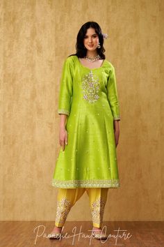 Fresh and Vibrant Lemon Green and Yellow Punjabi Suit – Panache Haute Couture Lemon Colour Suit Design, Lemon Colour Suit Combination, Luxury Yellow Raw Silk Unstitched Suit, Lemon Green Outfit, Designer Yellow Raw Silk Unstitched Suit, Festive Yellow Silk Unstitched Suit, Lemon Green Dress, Yellow Punjabi Suit, Curated Outfit