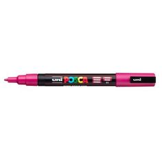 a pink marker pen with black tips and the word color on it's side