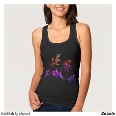 Women's Tank Top Goldfish Golden Dragon, Pop Art Design, Matching Leggings