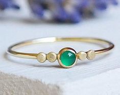 Items similar to Green Onyx Emerald Bezel Gold Ring, Perfect for Stacking, Layering Jewelry, Everyday Jewelry, Petite Ring, Dainty Ring, Emerald Green Ring on Etsy Elegant Green Stackable Rings With Bezel Setting, Cabochon Emerald Ring Gift, Gift Cabochon Emerald Ring, Fine Jewelry Green Stackable Jewelry, Dainty Green Emerald Stackable Rings, Fine Green Stackable Jewelry, Green Stackable Fine Jewelry, Fine Jewelry Green Stackable Birthstone Rings, Fine Jewelry Green Birthstone Stackable Rings